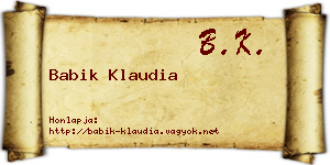 Babik Klaudia névjegykártya